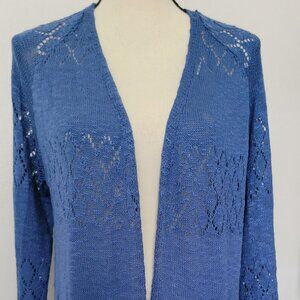 Elesol Royal Blue Open Front Cardigan with Pockets